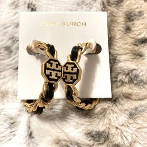 ✨HP✨Tory Burch Logo Woven Hoops